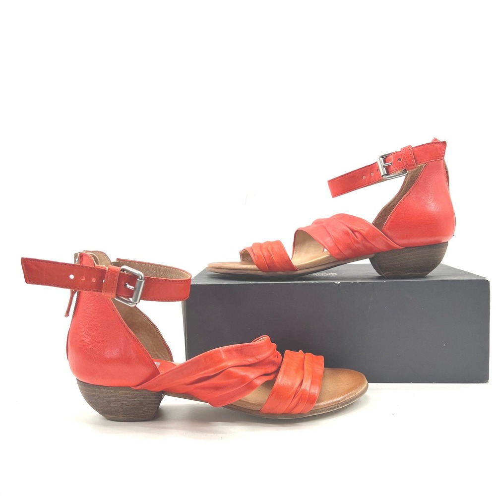 Miz Mooz Cassie Wide Sandals US 8.5W/9W EU 39W Orange Boho Leather Ankle Block